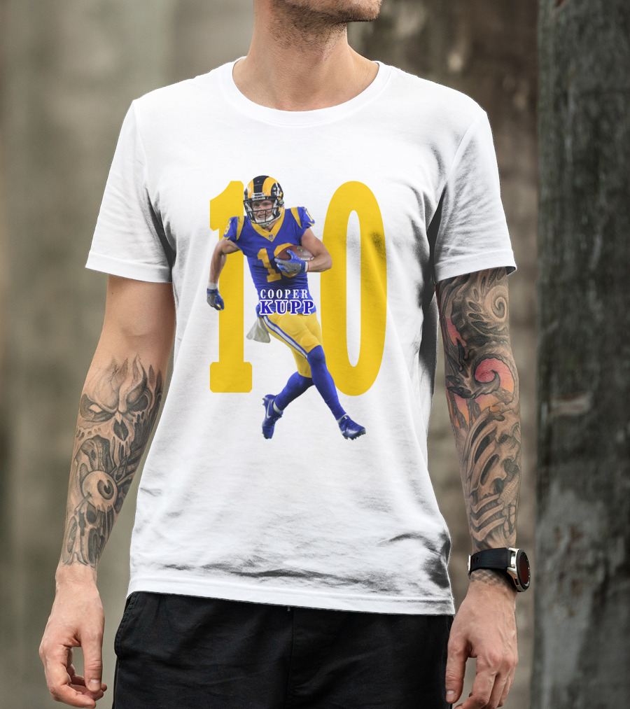 Cooper Kupp NFL Number 10 Action Rams Football T-Shirt