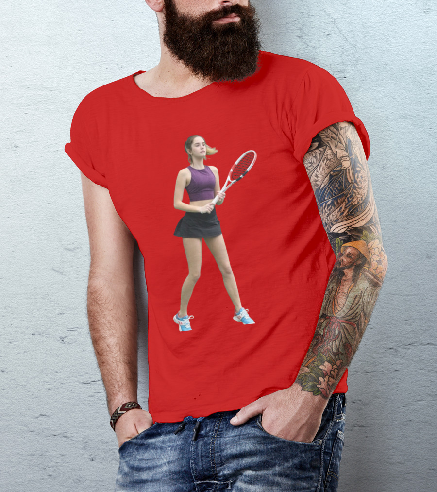 Mackenzie Raine Tennis Player With Racket T-Shirt
