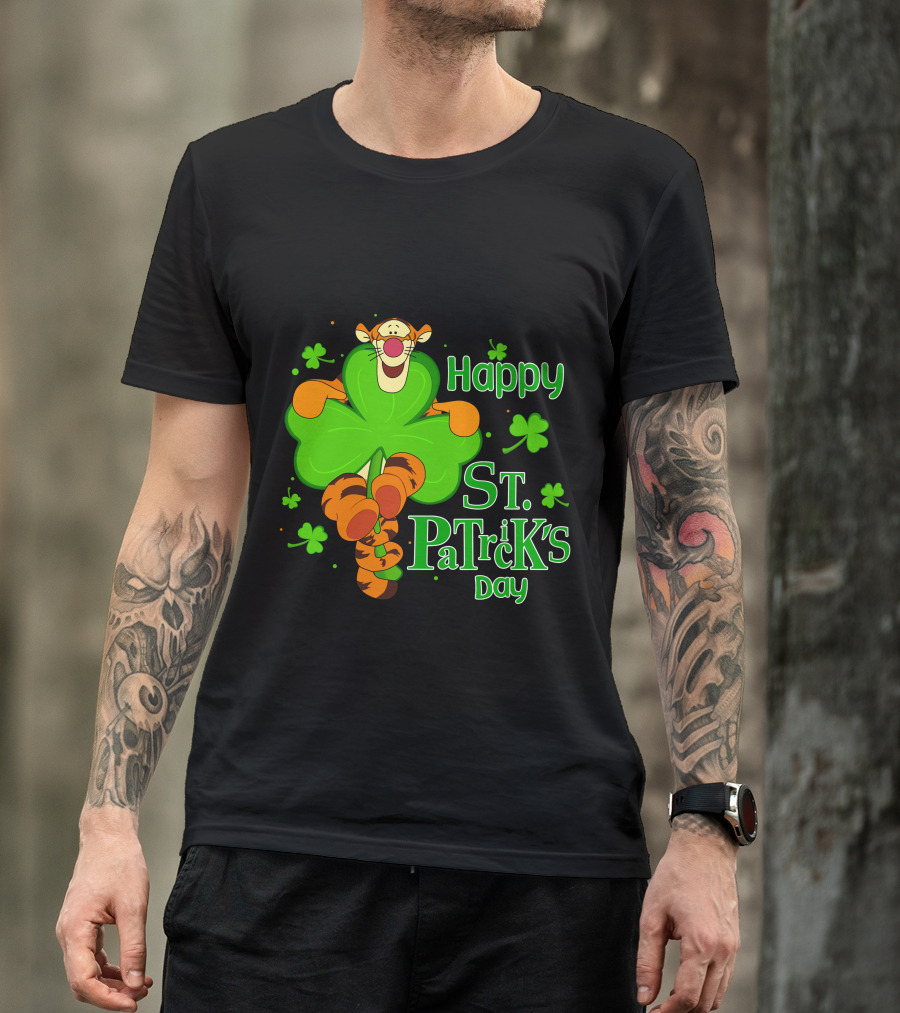Happy St. Patrick's Day Tigger Clover T-Shirt