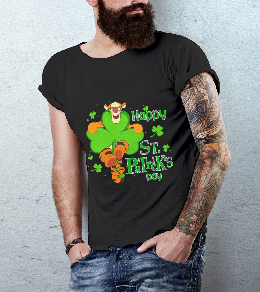 Happy St. Patrick's Day Tigger Clover T-Shirt