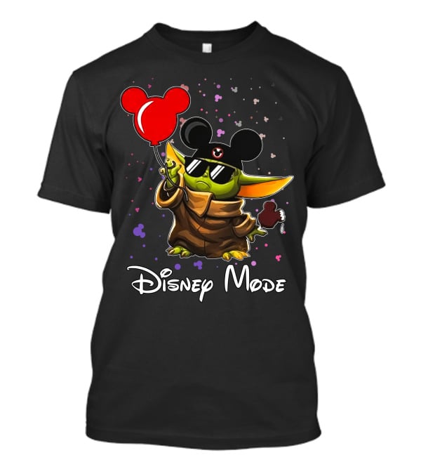 Disney Mode Baby Yoda With Mickey Balloon And Ears T-Shirt