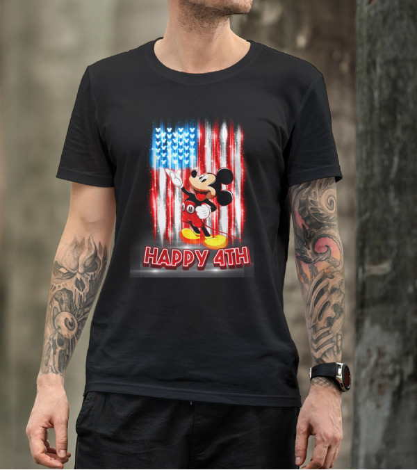 Mickey Mouse Happy 4th USA Flag T-Shirt