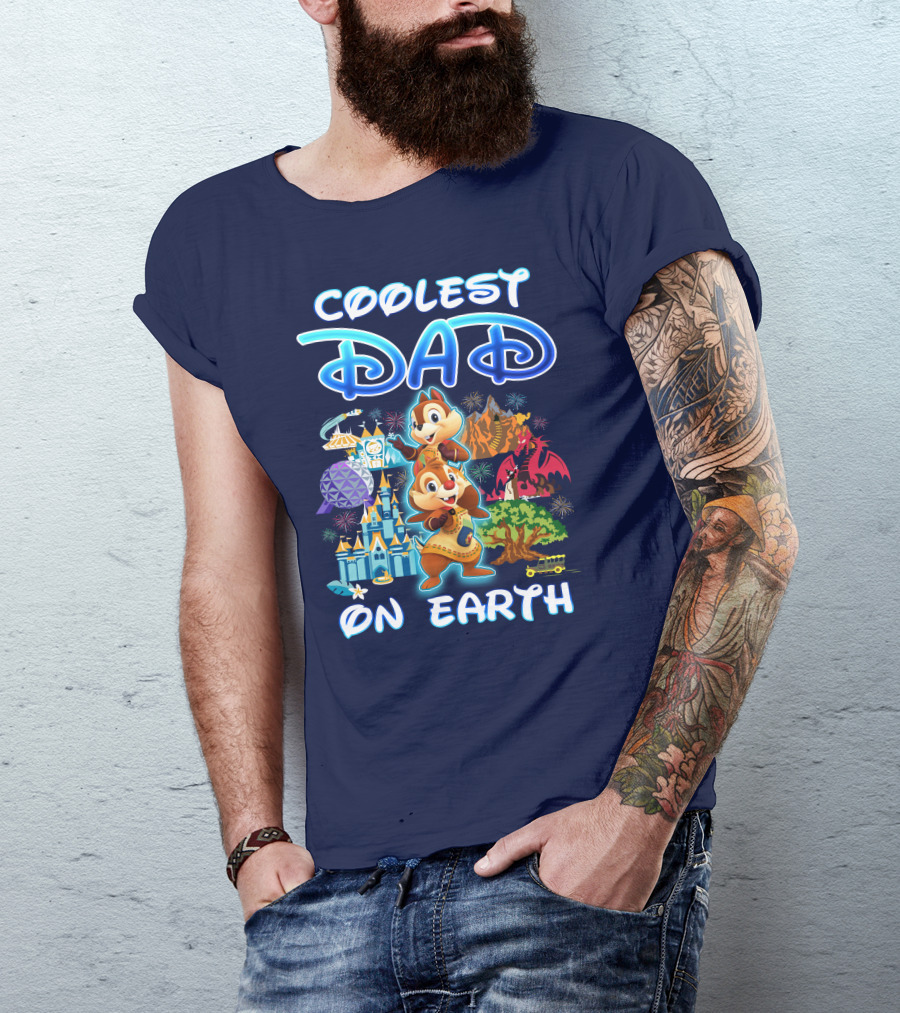 Coolest Dad On Earth Chipmunks Magical Park Adventure T-Shirt