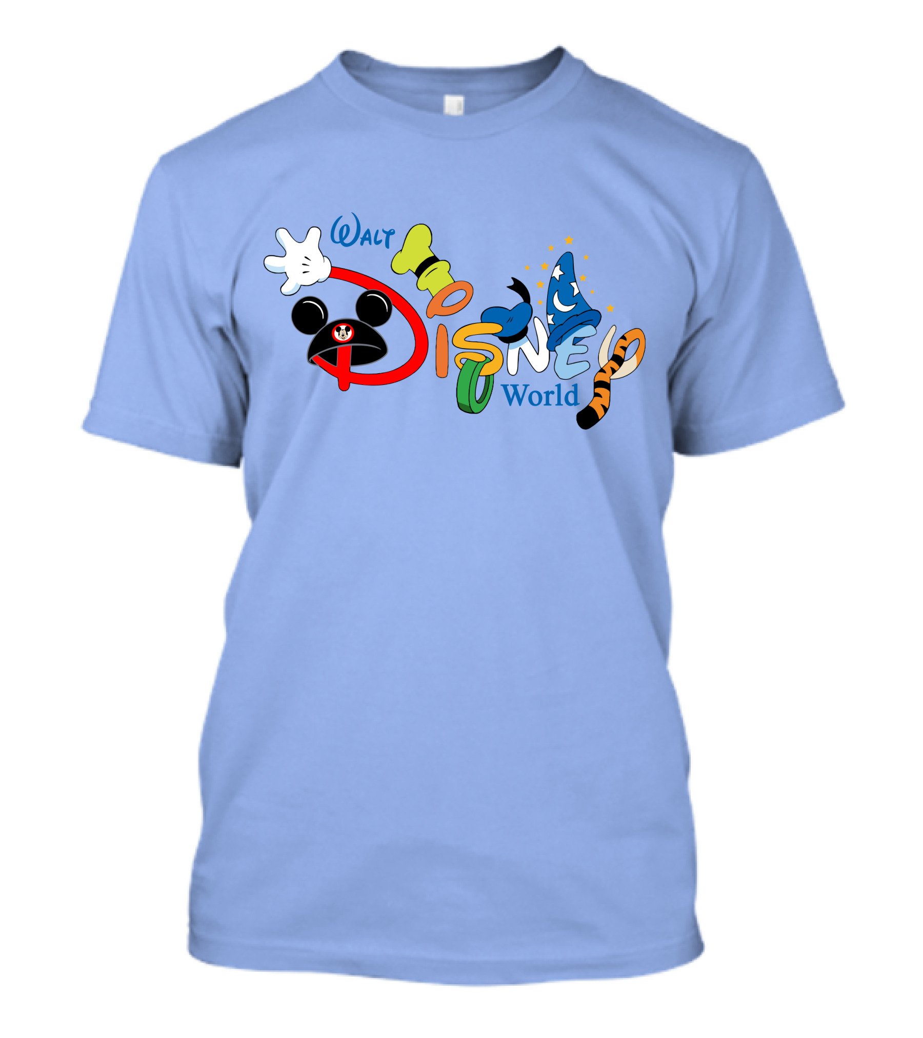 Walt Disney World Mickey Goofy Sorcerer Tigger Stylized Text T-Shirt