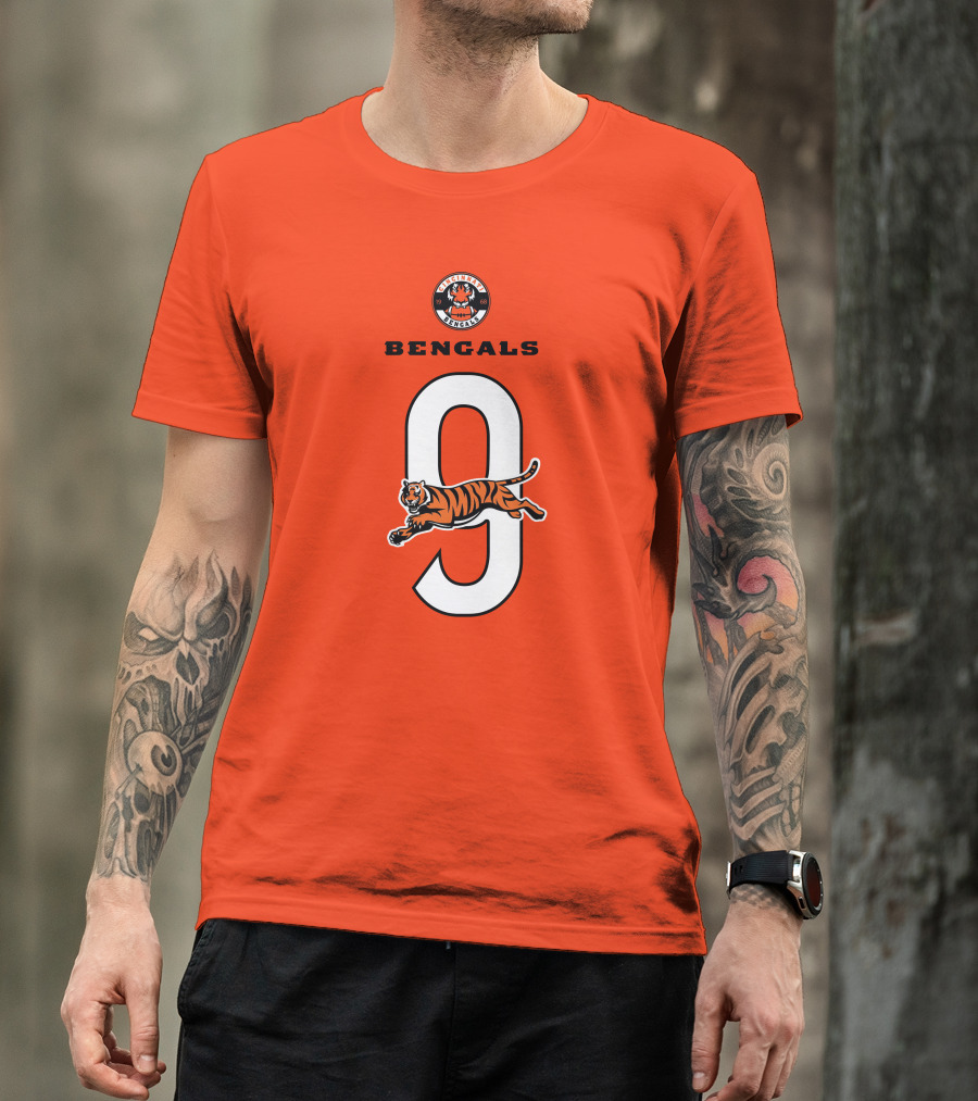 Joe Burrow Cincinnati Bengals Tiger Number 9 T-Shirt