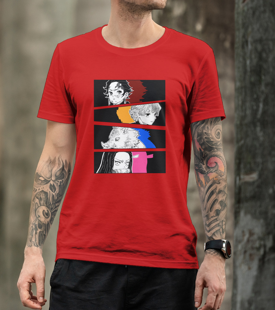 Demon Slayer Heroes Manga Style Characters T-Shirt