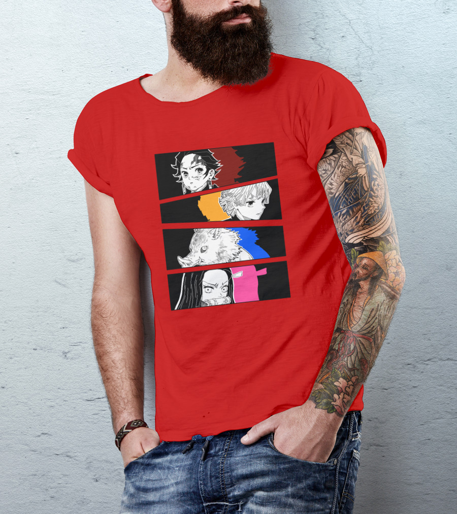 Demon Slayer Heroes Manga Style Characters T-Shirt