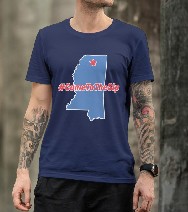 Lane Kiffin Come To The Sip #ComeToTheSip Mississippi Outline With Star T-Shirt