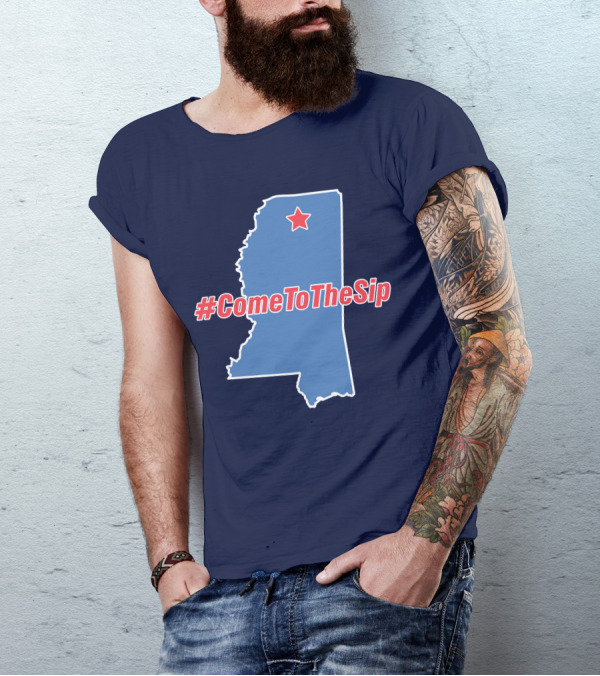 Lane Kiffin Come To The Sip #ComeToTheSip Mississippi Outline With Star T-Shirt