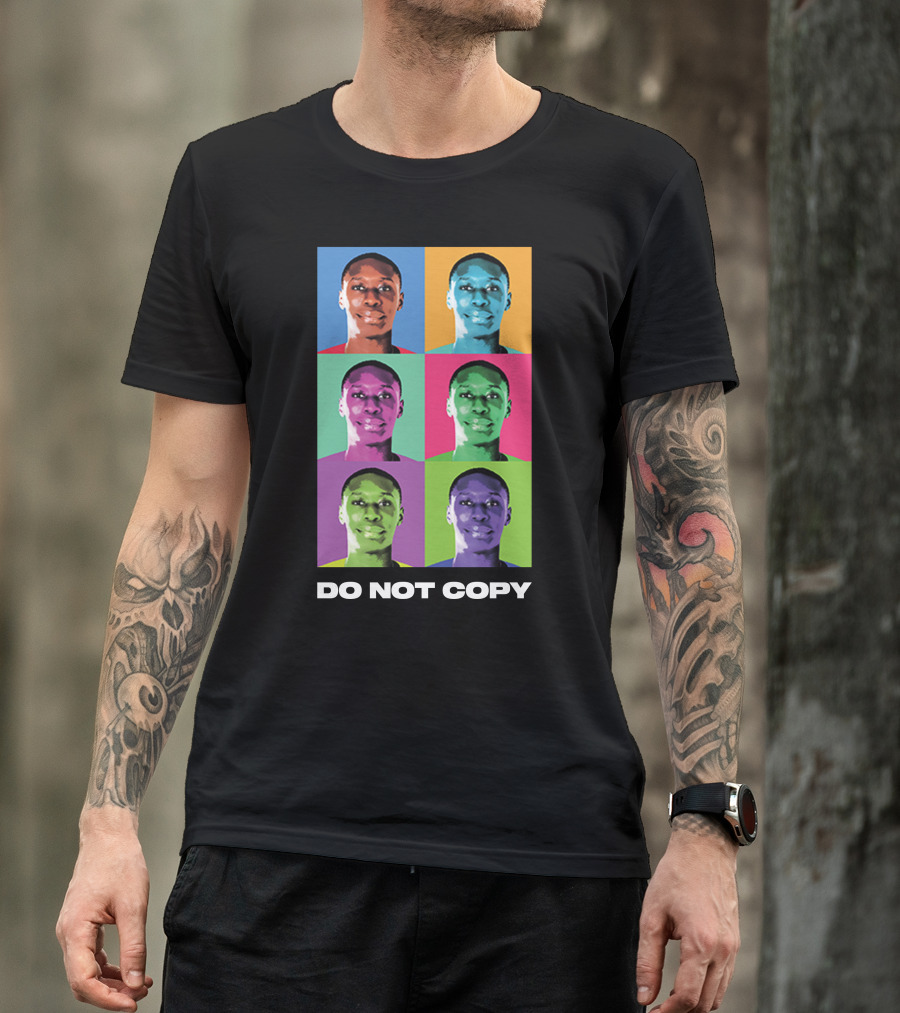 Khaby Lame Pop Art Style Do Not Copy Multi-Color Portraits T-Shirt