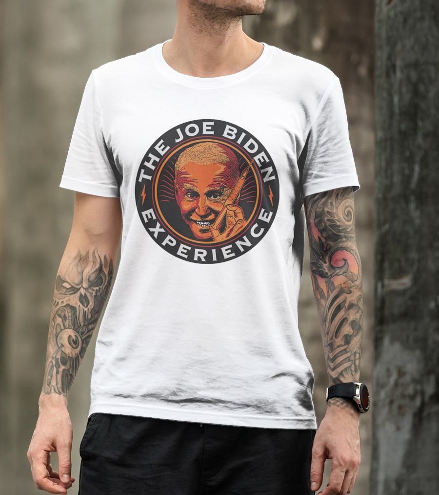 The Joe Biden Experience Parody Stencil With Hypodermic Needle T-Shirt