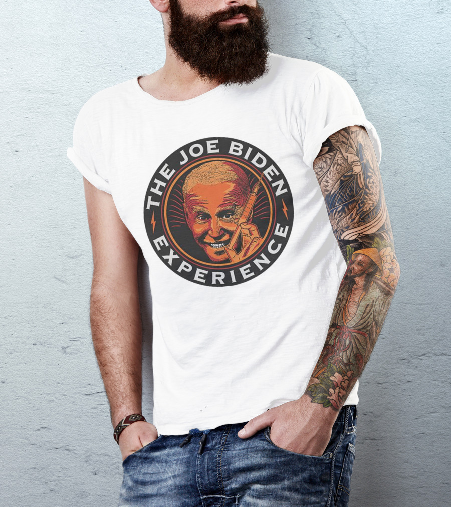 The Joe Biden Experience Parody Stencil With Hypodermic Needle T-Shirt