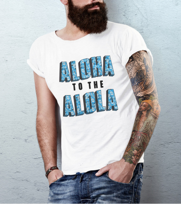 Aloha To The Alola Pokémon Pattern Typography T-Shirt