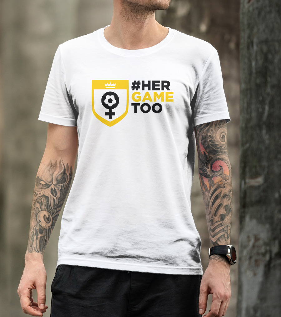 Her Game Too Soccer Symbol Empowerment T-Shirt
