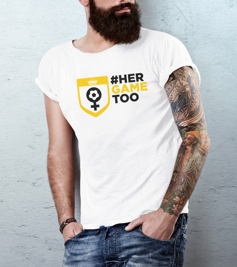 Her Game Too Soccer Symbol Empowerment T-Shirt
