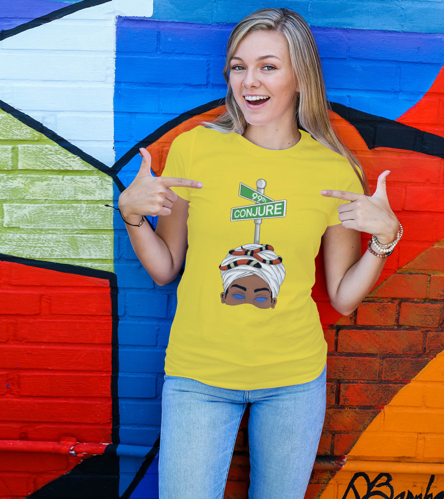 99Th Conjure Street Sign With Snake And Headwrap T-Shirt