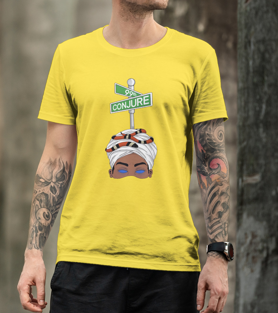 99Th Conjure Street Sign With Snake And Headwrap T-Shirt