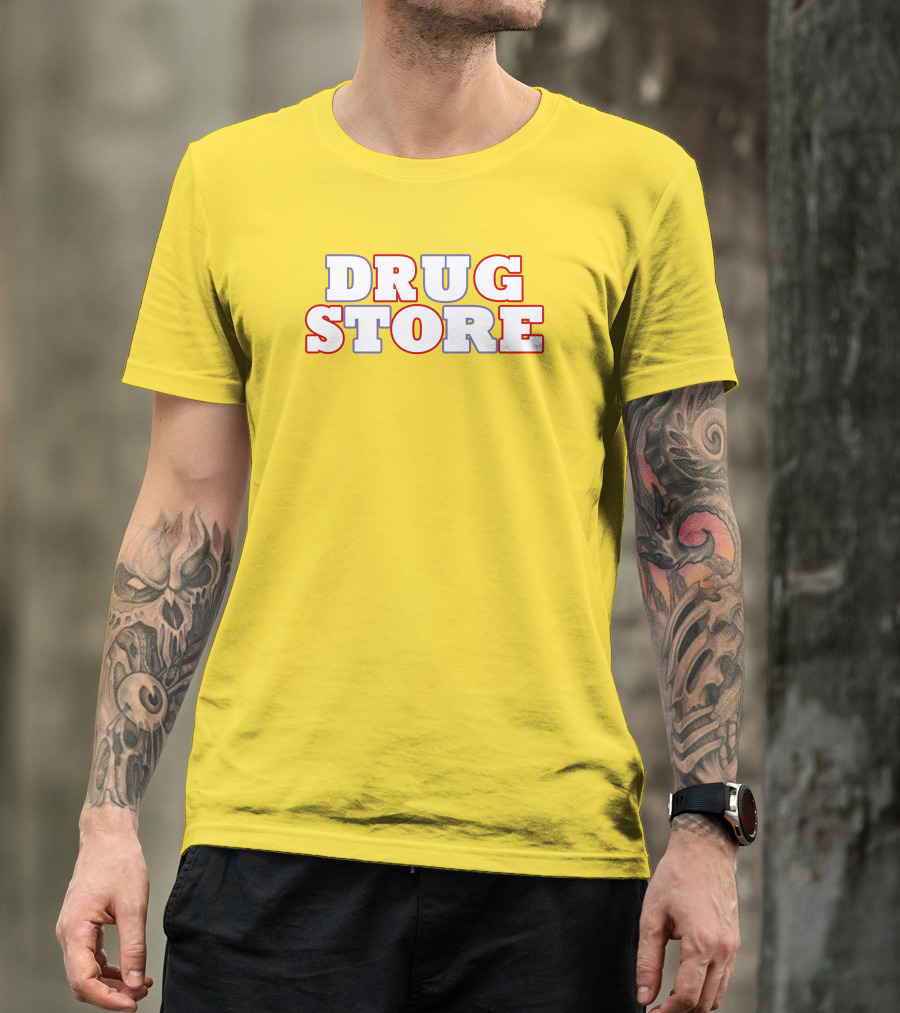 DRUG STORE Bold Retro Text T-Shirt