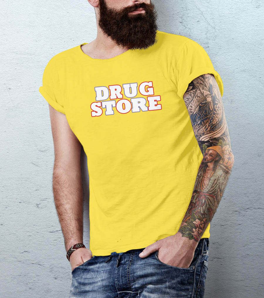 DRUG STORE Bold Retro Text T-Shirt