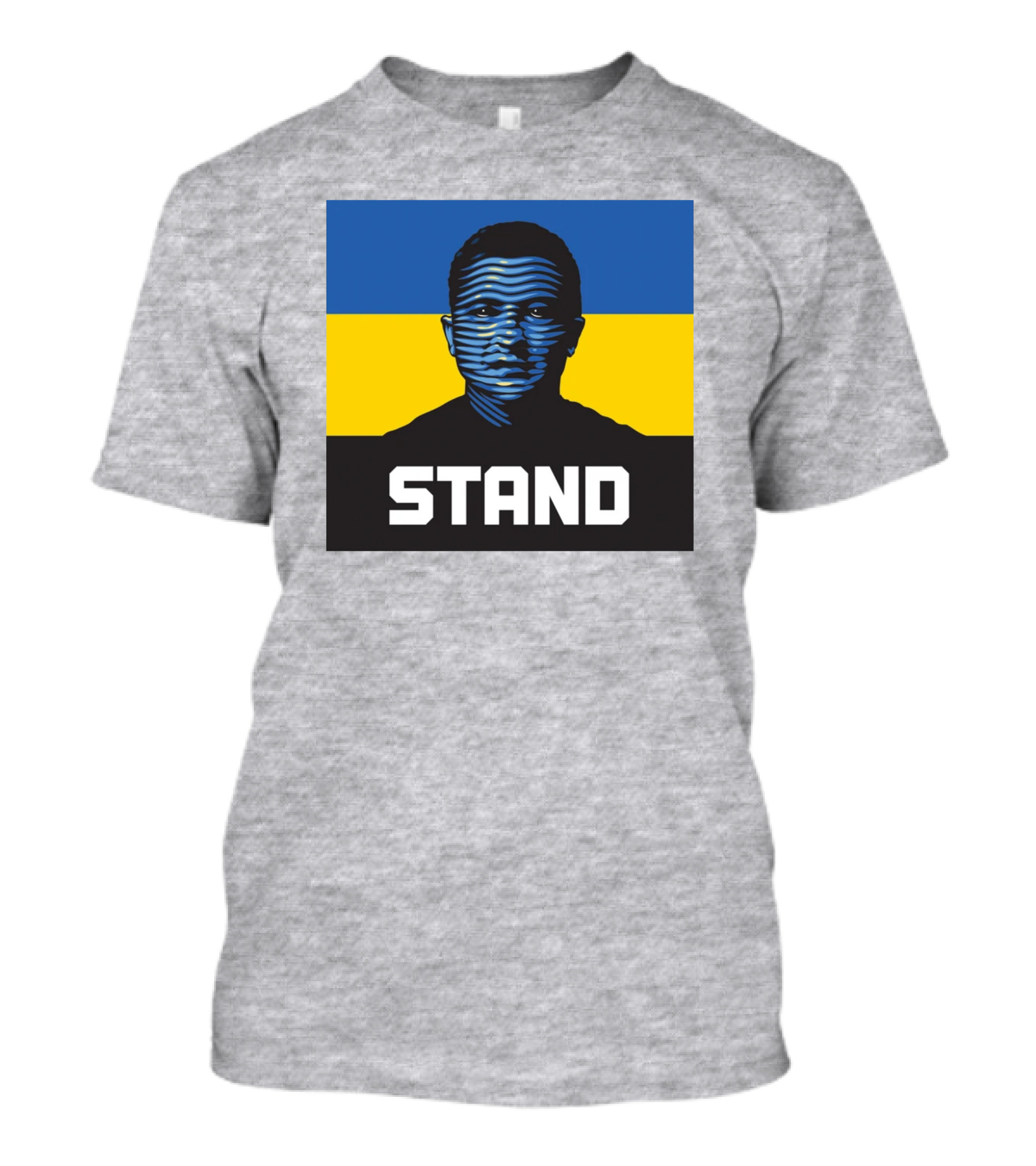 Morneaults Stand Ukraine Flag Face Lines T-Shirt