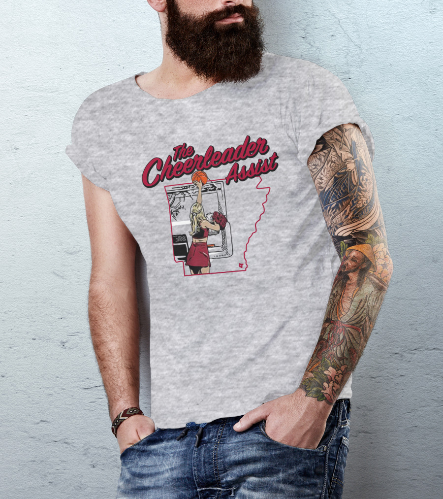 The Cheerleader Assist Arkansas Basketball Rim Scene T-Shirt
