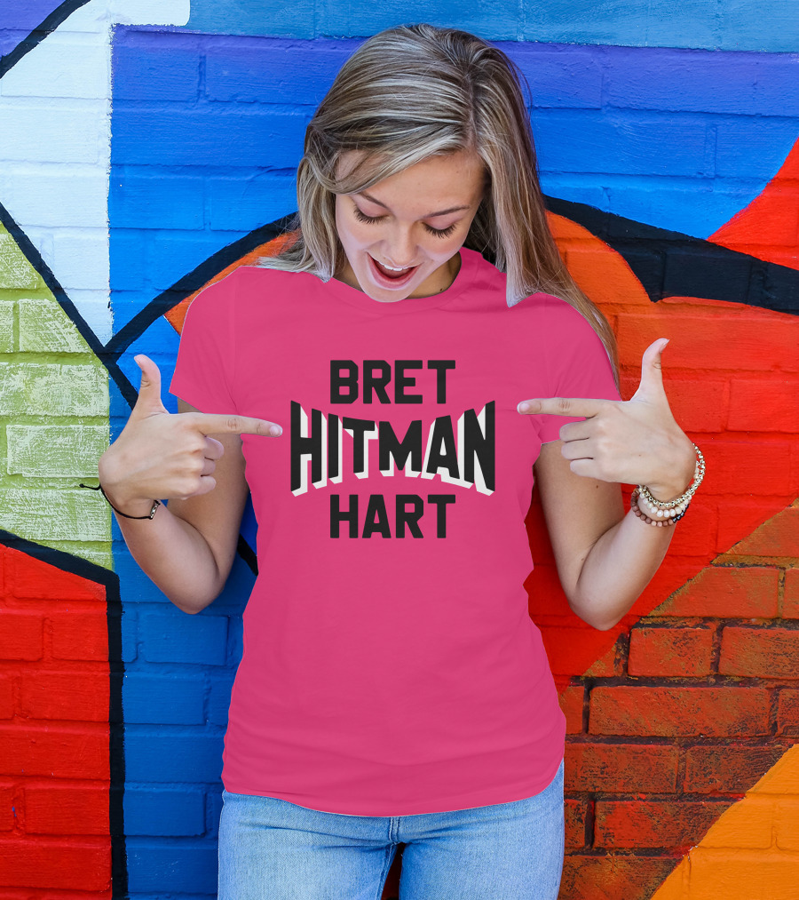 Roots Of Fight Bret Hitman Hart Pink T-Shirt