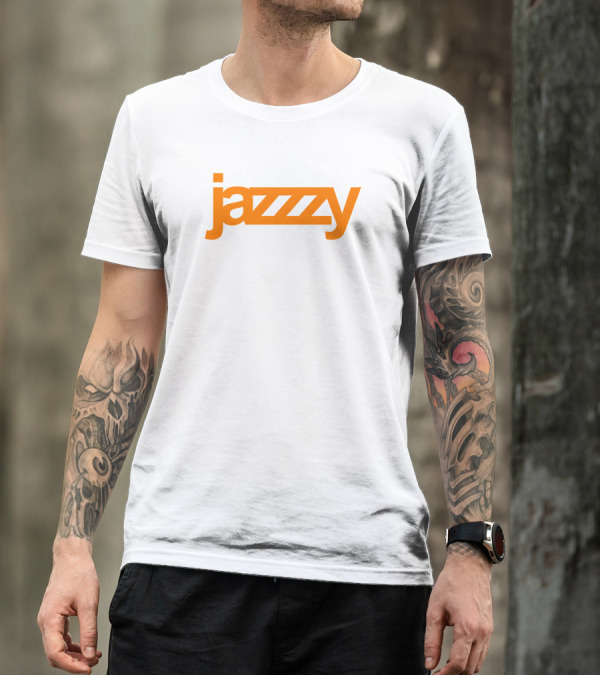 Jazzzy Orange Bold Text T-Shirt