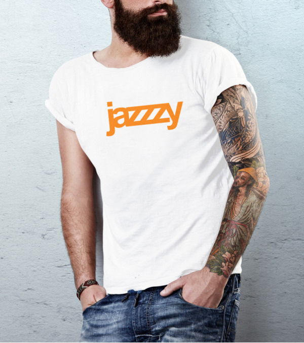Jazzzy Orange Bold Text T-Shirt