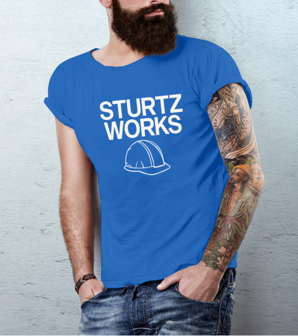 STURTZ WORKS Construction Hard Hat Raygunsite Store T-Shirt