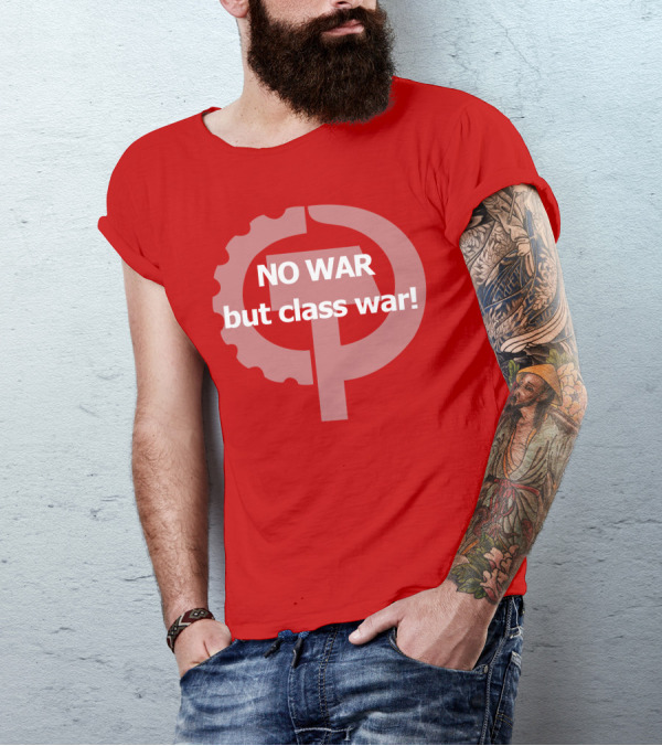 No War But Class War Hammer And Sickle Gear Symbol T-Shirt