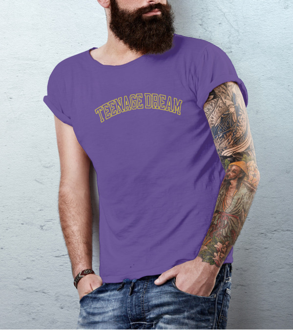Olivia Rodrigo Teenage Dream Merch Purple Text T-Shirt