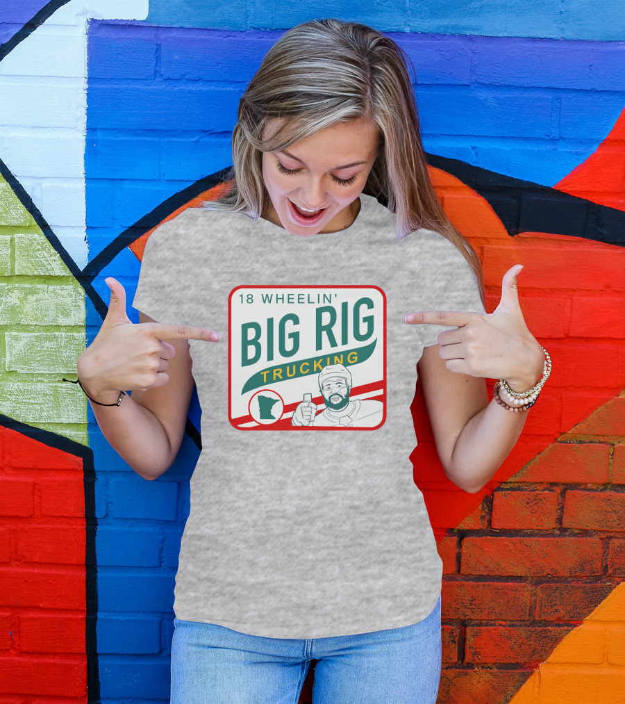 Jordan Greenway 18 Wheelin' Big Rig Trucking Minnesota State Outline T-Shirt