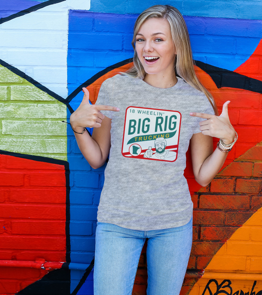 Jordan Greenway 18 Wheelin' Big Rig Trucking Minnesota State Outline T-Shirt