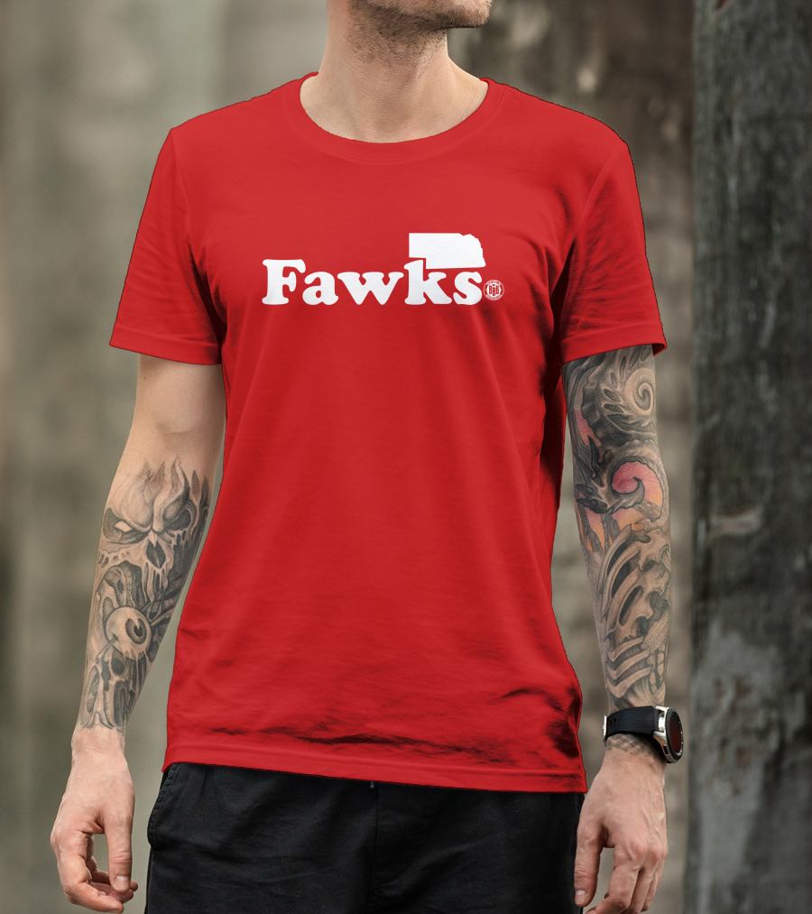 Bbbprinting Fawks Nebraska Outline T-Shirt