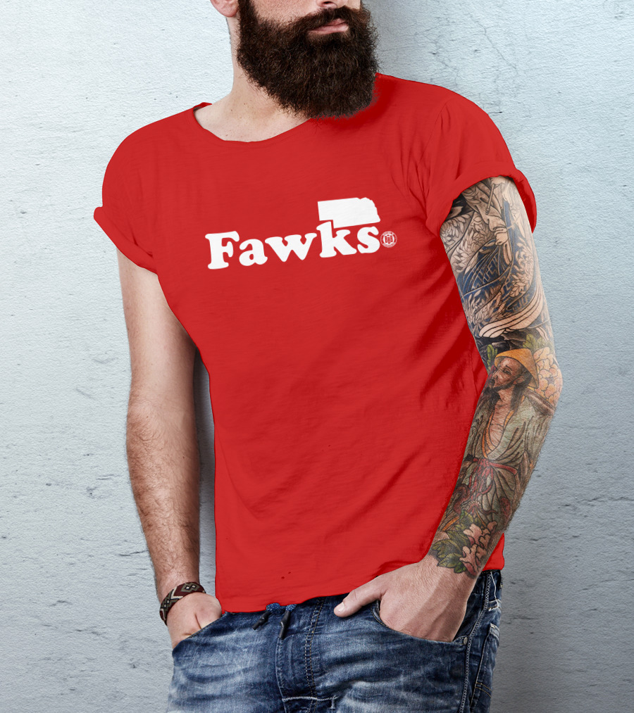 Bbbprinting Fawks Nebraska Outline T-Shirt