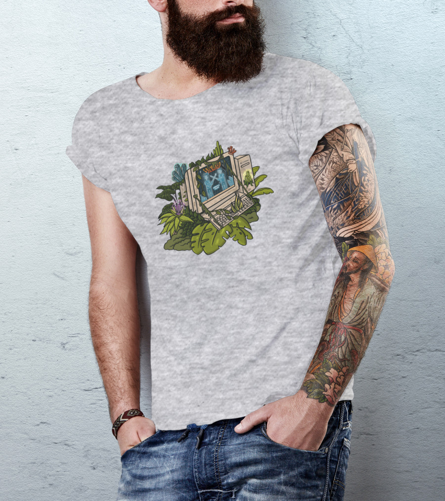 Eazybaked Beats Merch Intertwined Simulated Jungle Computer T-Shirt