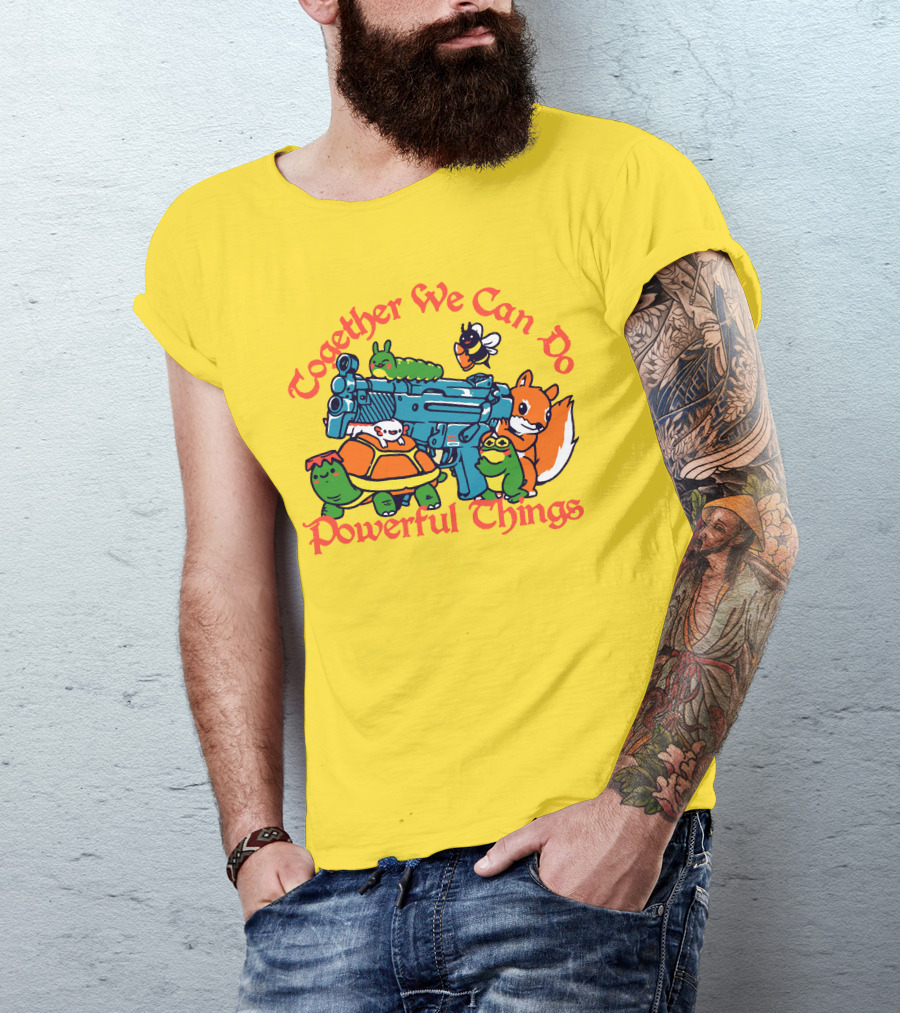 Together We Can Do Powerful Things Animals And Blue Water Gun T-Shirt