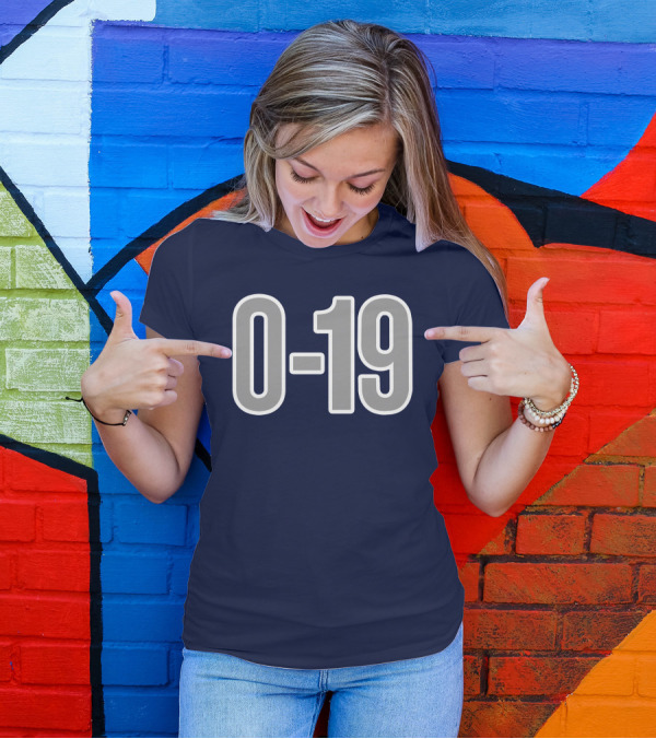 Casual Hoya Celebrate Georgetown's Record 0 19 Navy Blue T-Shirt