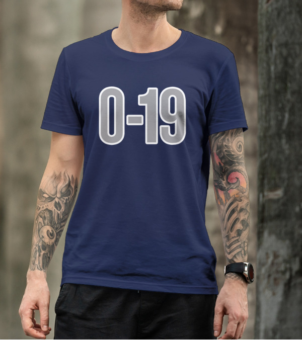 Casual Hoya Celebrate Georgetown's Record 0 19 Navy Blue T-Shirt