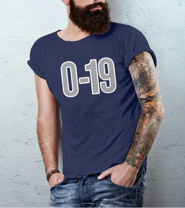 Casual Hoya Celebrate Georgetown's Record 0 19 Navy Blue T-Shirt