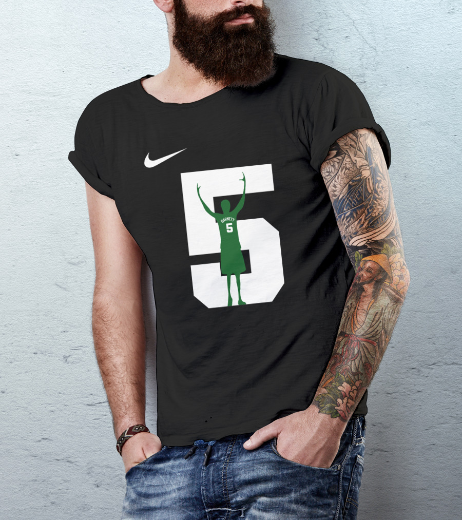 Celtics Garnett 5 Silhouette Tribute On NBC Sports Boston T-Shirt