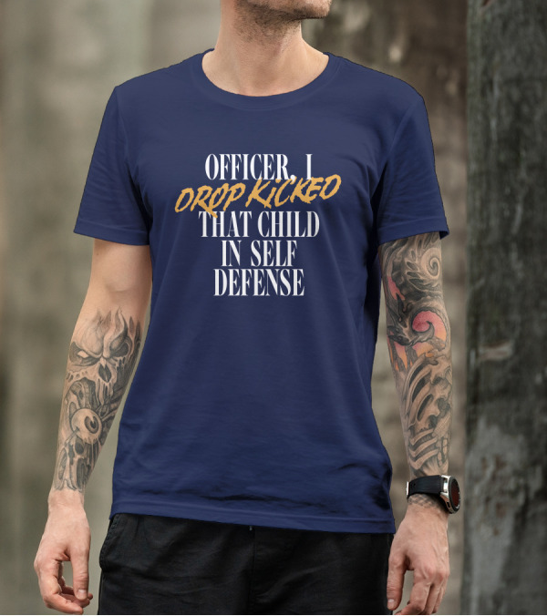 Officer I Drop Kicked That Child In Self Defense Indigo Technoblade Merch T-Shirt