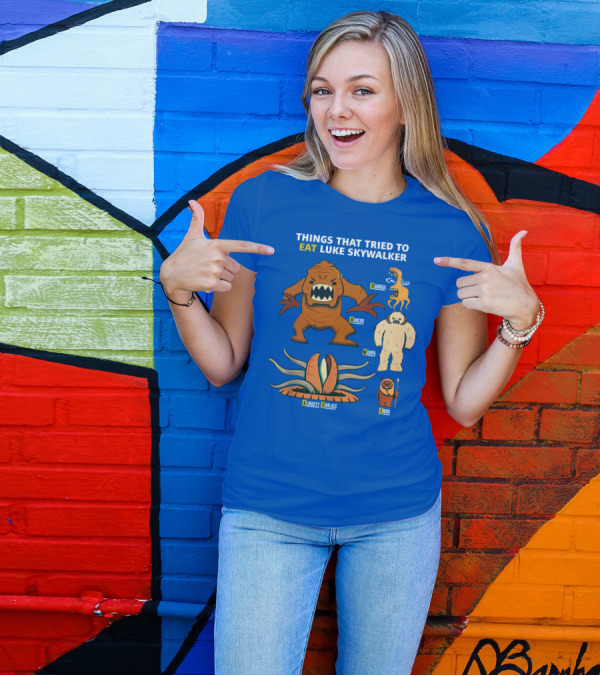 Things That Tried To Eat Luke Skywalker: Rancor, Wampa, Sarlacc, Sando Aqua Monster, Ewok T-Shirt