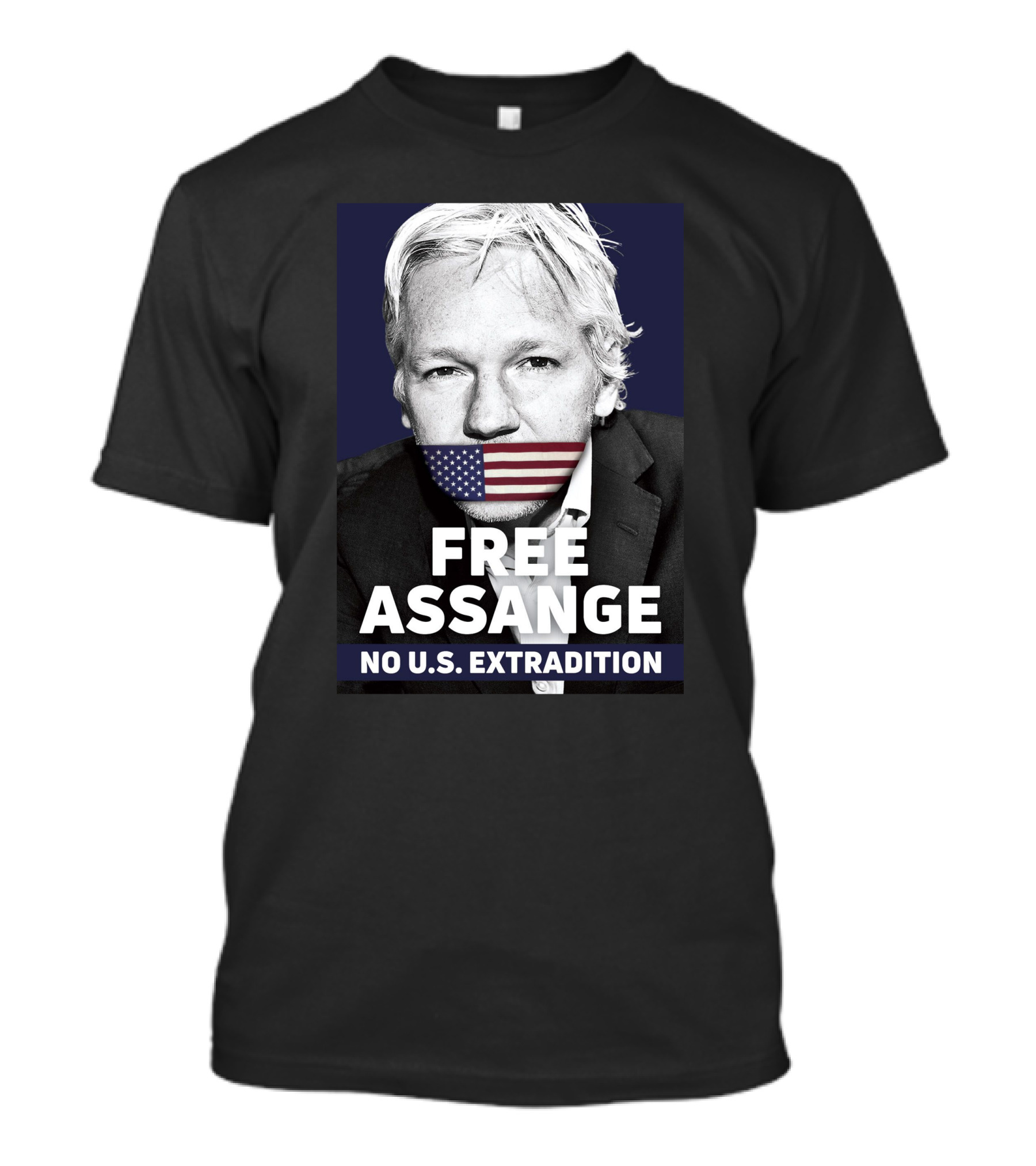 Free Assange No U.S. Extradition American Flag Silence T-Shirt