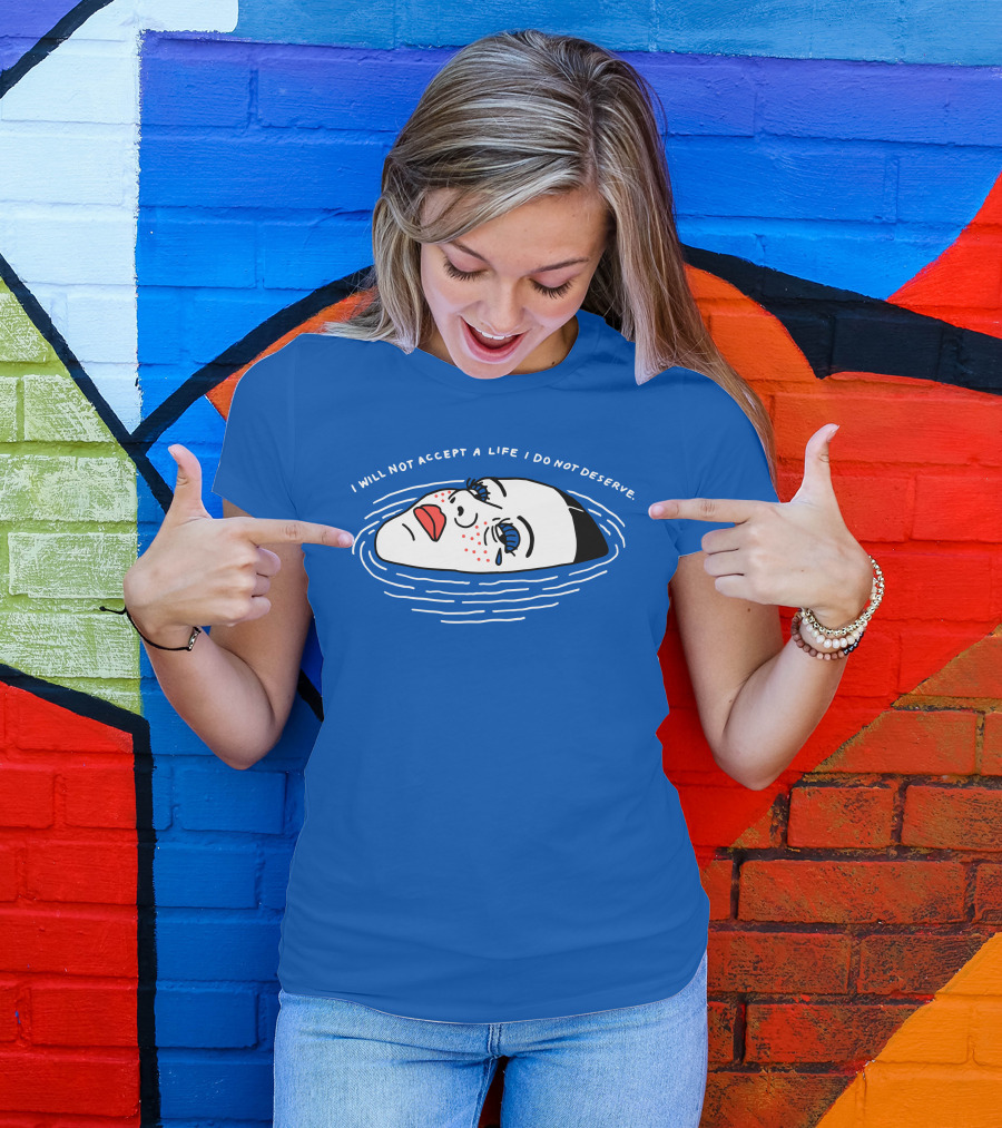 Mia Goth I Will Not Accept A Life I Do Not Deserve Floating Face T-Shirt