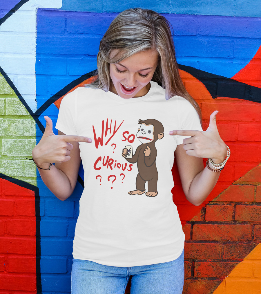 Lucca International Merch Why So Curious Curious George Joker Card T-Shirt
