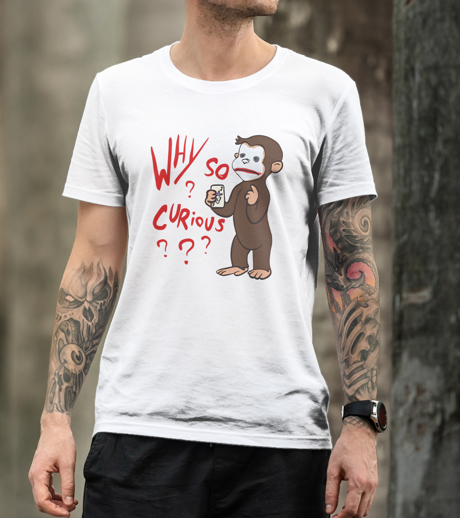 Lucca International Merch Why So Curious Curious George Joker Card T-Shirt