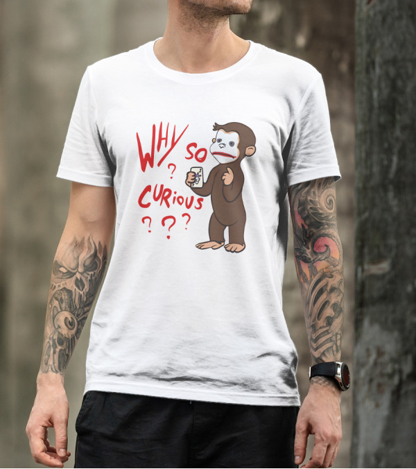 Lucca International Merch Why So Curious Curious George Joker Card T-Shirt
