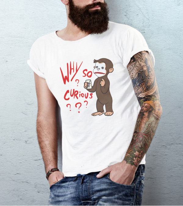 Lucca International Merch Why So Curious Curious George Joker Card T-Shirt