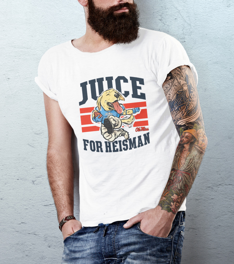 Juice For Heisman Ole Miss Dog Football Cartoon T-Shirt